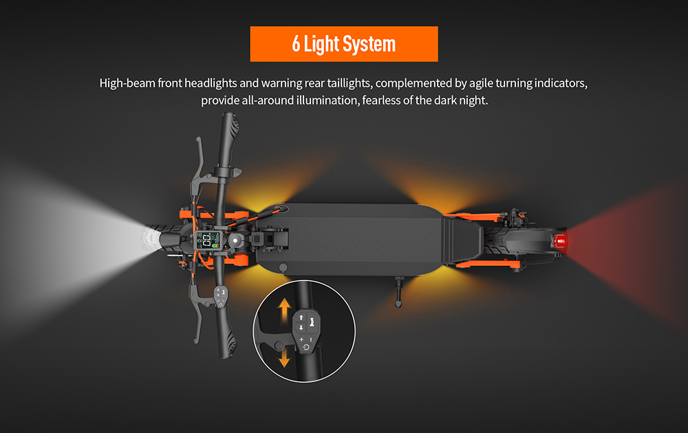 Joyor S8-S-Z Electric Scooter with Turn Signal, 600W*2 Motor, 48V 26Ah Battery, 10-inch Tire, 55km/h Max Speed