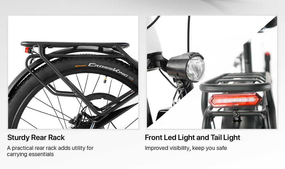 City-E-Bike Cysum Panda Trekkingrad, 500W 48V 14Ah(672Wh) 100KM 40km/h 75N.m Drehmoment, Hydraulische Bremse, 27.5 Reifen