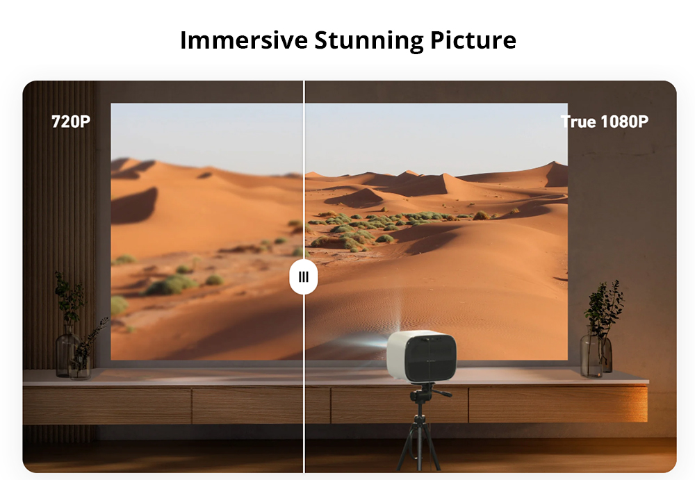 600 ANSI LCD-projektor ETOE E3 Pro, Native 1080P, 4K-Dekodierung, Android TV, Autofokus und Trapezkorrektur – Schwarz