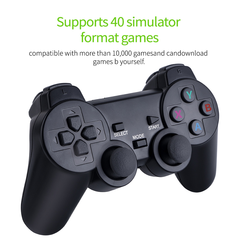 M8 32GB Gaming Stick with Dual Wireless Gamepads, 3000+ Games Pre-installed, 40 Emulator Formats - Black