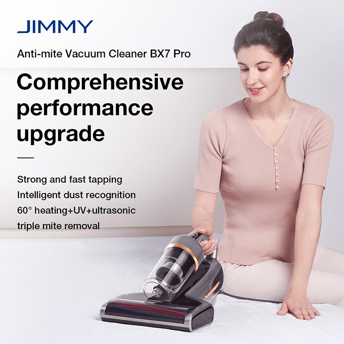 Jimmy BX7 Pro Mite Vacuum Cleaner for Mattresses with UV-C Light&Ultrasonic, 700W Rated Power&16Kpa Suction,Dust Mite Sensor