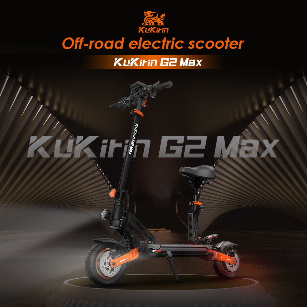 Foldable Off-road Electric Scooter KUKIRIN G2 MAX, 1000W 48V 20Ah(960Wh) 80KM 55km/h, 10*2.75 Inch Tires, 30°Climb Angle