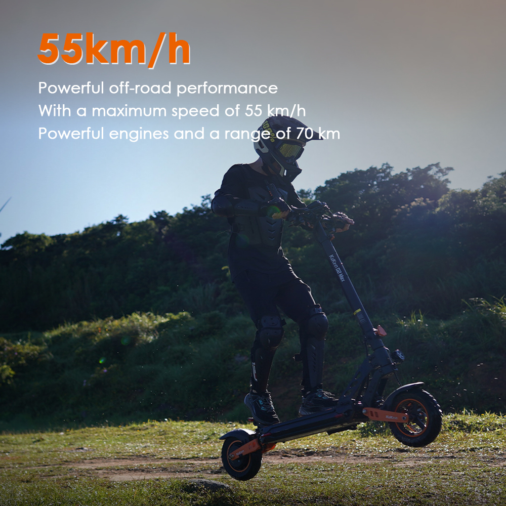 Foldable Off-road Electric Scooter KUKIRIN G2 MAX, 1000W 48V 20Ah(960Wh) 80KM 55km/h, 10*2.75 Inch Tires, 30°Climb Angle