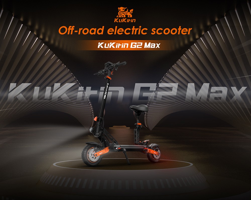 Foldable Off-road Electric Scooter KUKIRIN G2 MAX, 1000W 48V 20Ah(960Wh) 80KM 55km/h, 10*2.75 Inch Tires, 30°Climb Angle