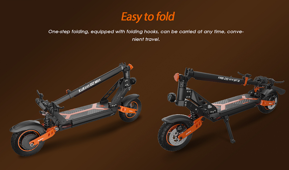 Foldable Off-road Electric Scooter KUKIRIN G2 MAX, 1000W 48V 20Ah(960Wh) 80KM 55km/h, 10*2.75 Inch Tires, 30°Climb Angle