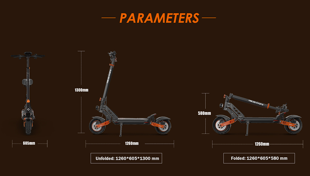 Foldable Off-road Electric Scooter KUKIRIN G2 MAX, 1000W 48V 20Ah(960Wh) 80KM 55km/h, 10*2.75 Inch Tires, 30°Climb Angle