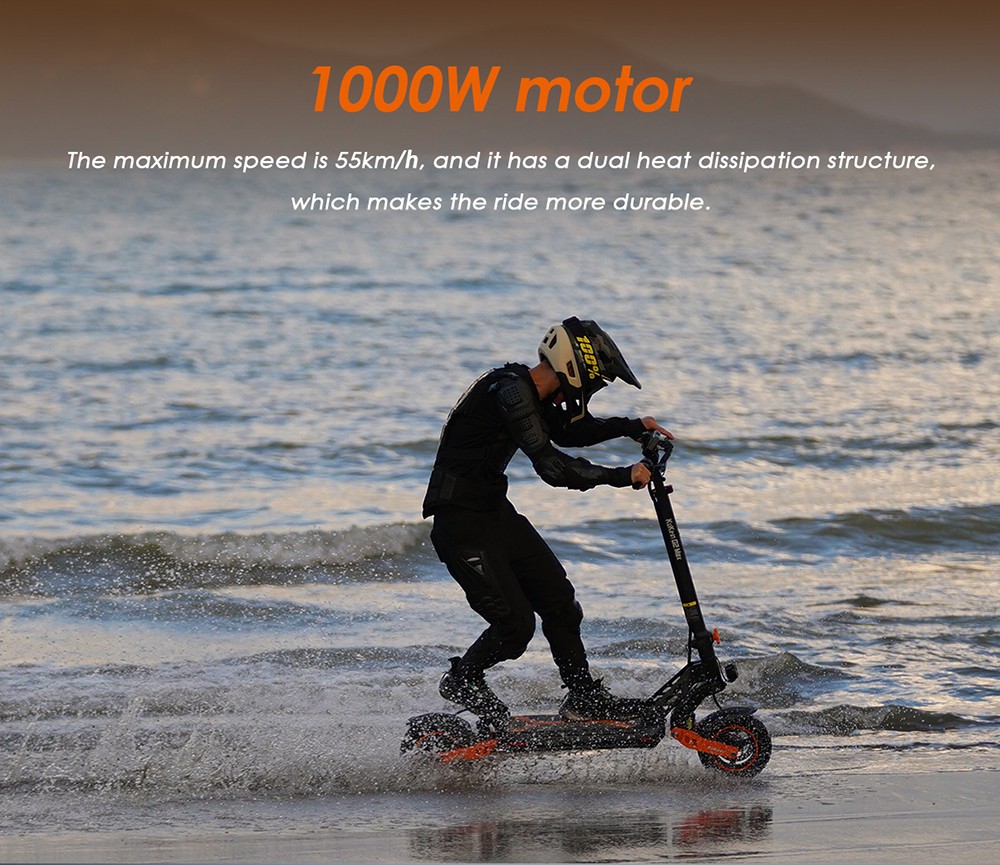 Foldable Off-road Electric Scooter KUKIRIN G2 MAX, 1000W 48V 20Ah(960Wh) 80KM 55km/h, 10*2.75 Inch Tires, 30°Climb Angle