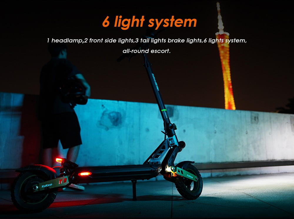 Foldable Off-road Electric Scooter KUKIRIN G2 MAX, 1000W 48V 20Ah(960Wh) 80KM 55km/h, 10*2.75 Inch Tires, 30°Climb Angle