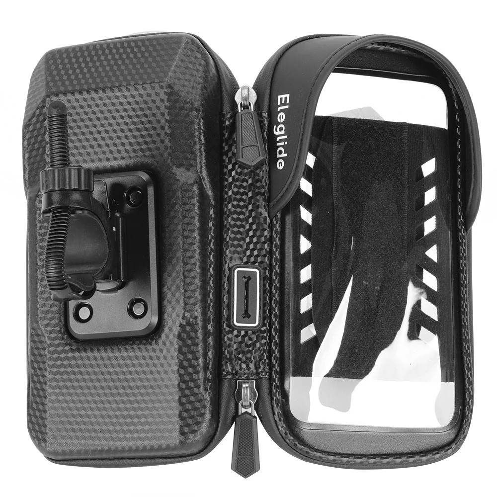  Bike Phone Holder Bike Handlebar Bag,Rain Cover, EVA Hard Shell, TPU High Sensitive Touch Screen, Up to 6.8 inches