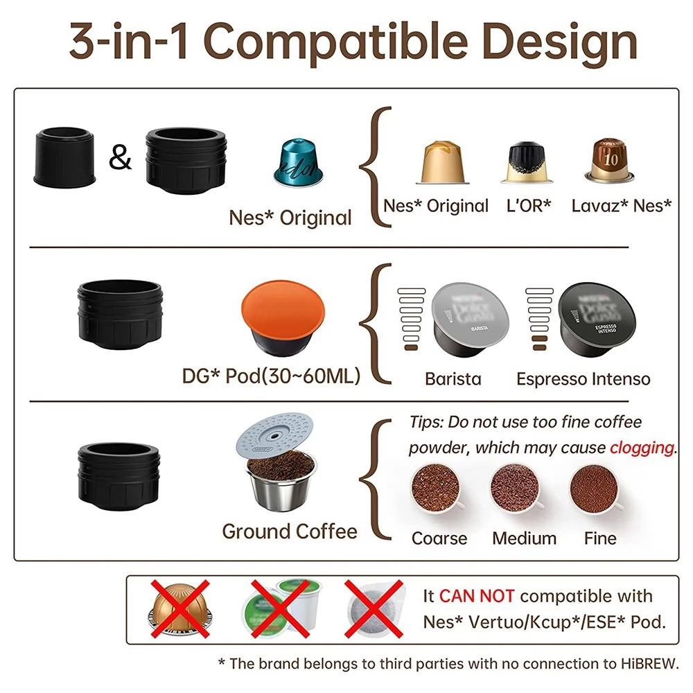 Portable coffee maker 3in1 with case 80W HiBREW H4A-premium
