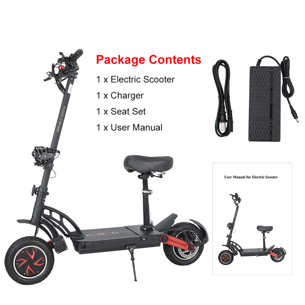 KUGOO G-Booster Foldable Electric Scooter, 10 Tire, 800W*2 Dual Motors, 48V 23Ah Battery, 85km Range