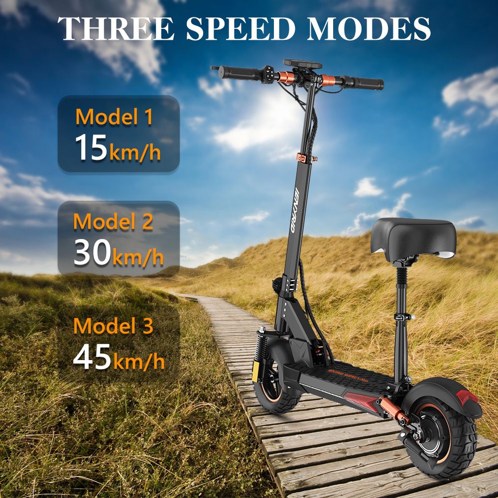 Faltbarer Off-Road E-Scooter IENYRID M4PRO S+ MAX, 800W 48V 20Ah(960Wh) 60KM 45km/h,10-Zoll-Reifen,Abnehmbarer Sitz,Tri-Federung