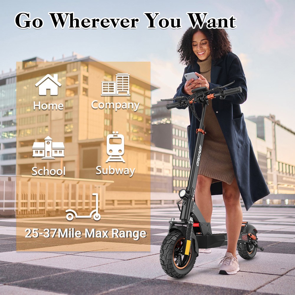 Foldable Off-road E-scooter IENYRID M4PRO S+ MAX, 800W 48V 20Ah(960Wh) 60KM 45km/h,10-inch Tires, Removable Seat, Tri-Suspension