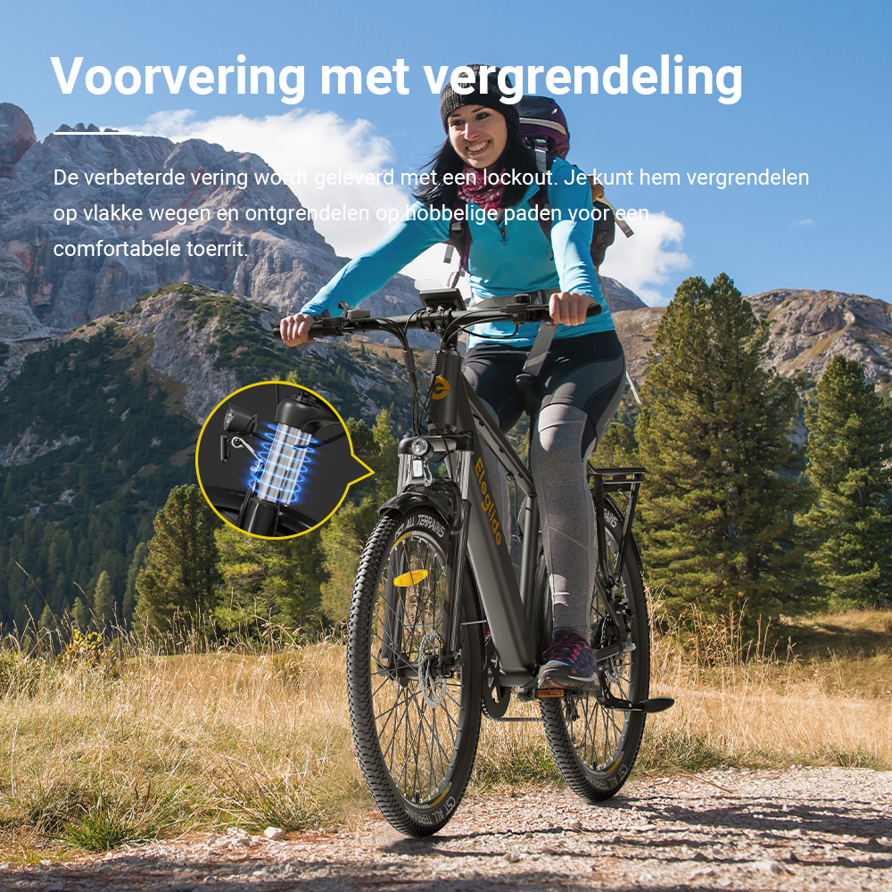 E-bike Eleglide T1 Step-over Elektrische Trekkingfiets, 36V 13AH 250W 25KM/H 100KM groot bereik 27,5 CST-banden