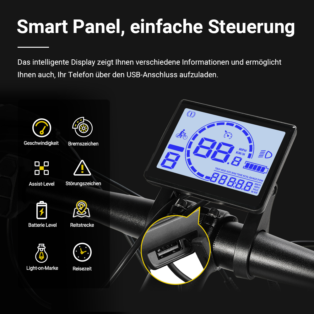 E-Bike Eleglide T1 Step-over Elektrisches Trekkingrad, 36V 13AH 250W 25KM/H 100KM Long Range 27.5 CST-Reifen