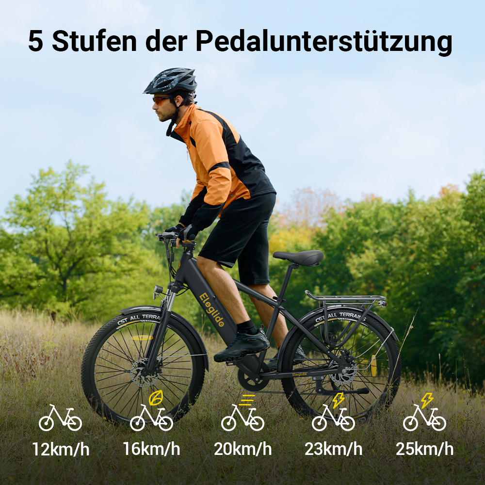 E-Bike Eleglide T1 Step-over Elektrisches Trekkingrad, 36V 13AH 250W 25KM/H 100KM Long Range 27.5 CST-Reifen