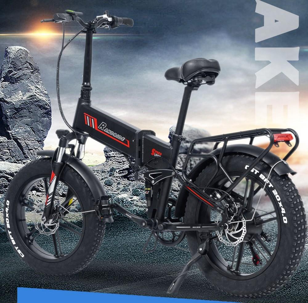 Randride YX20 20*4.0 elektrische fiets met één wiel, 1000W motor, maximale snelheid 45 km/u, 48V 17Ah accu