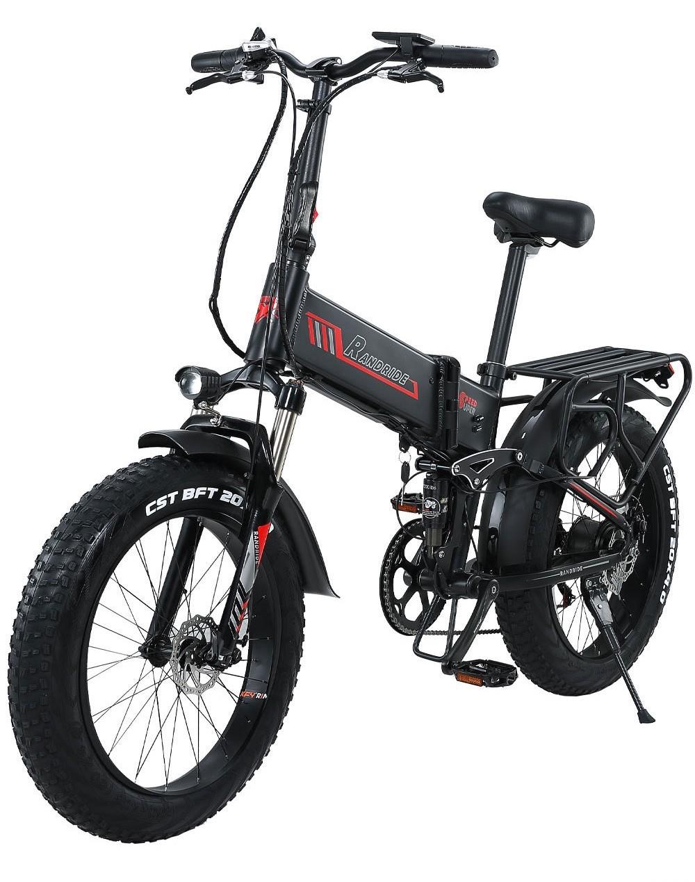 Randride YX20 20*4.0 elektrische fiets met één wiel, 1000W motor, maximale snelheid 45 km/u, 48V 17Ah accu