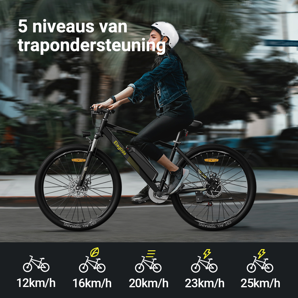 E-mountainbike  M1 PLUS 27,5, 36V 12.5AH 100KM 250W 25KM/H, App Control, 21 snelheden 5 snelheidsniveaus, City E-bike