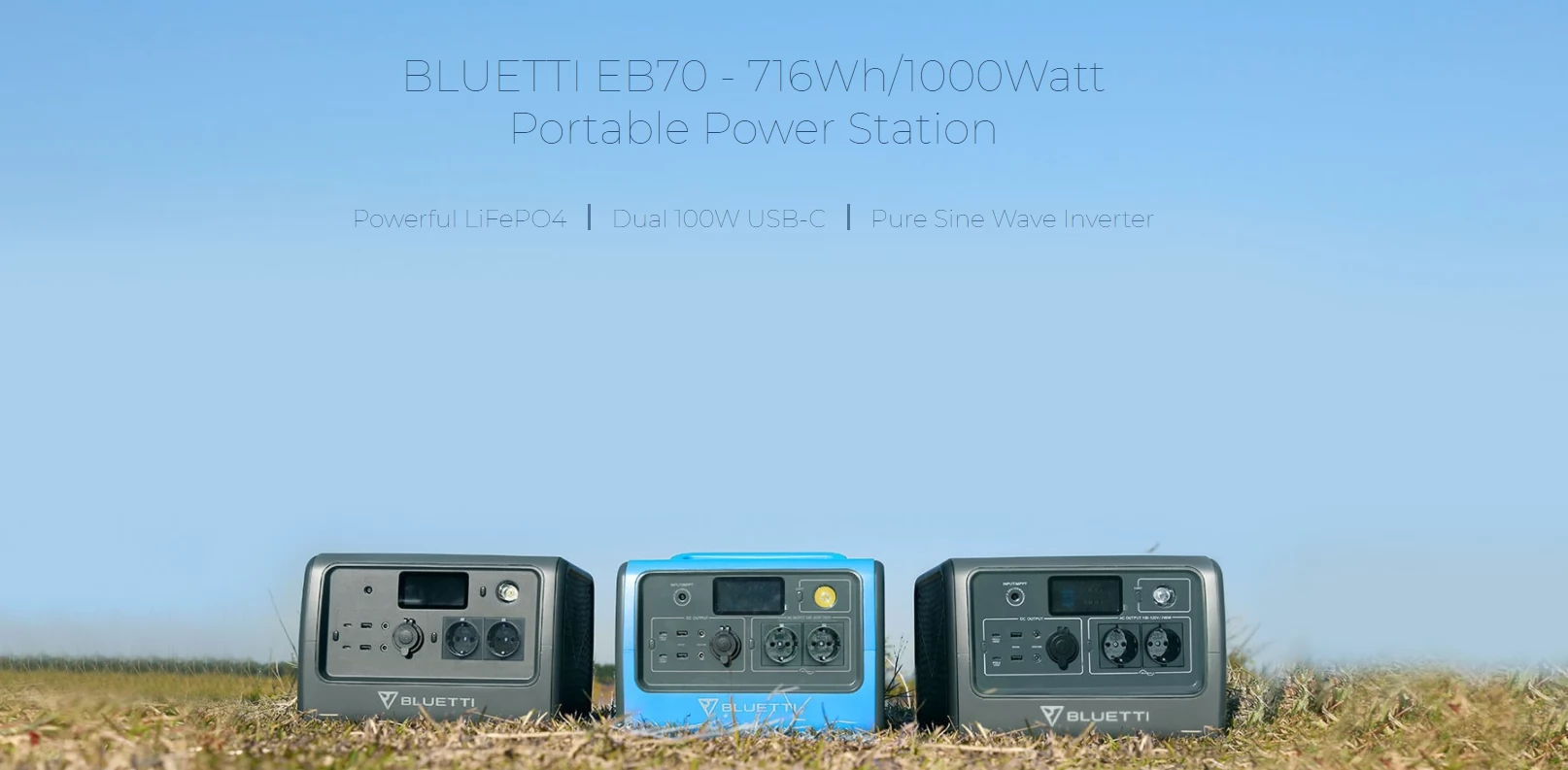 BLUETTI EB70 716WH/1000W Tragbare Powerstation Solargenerator Für Camping  Outdoor Trip 