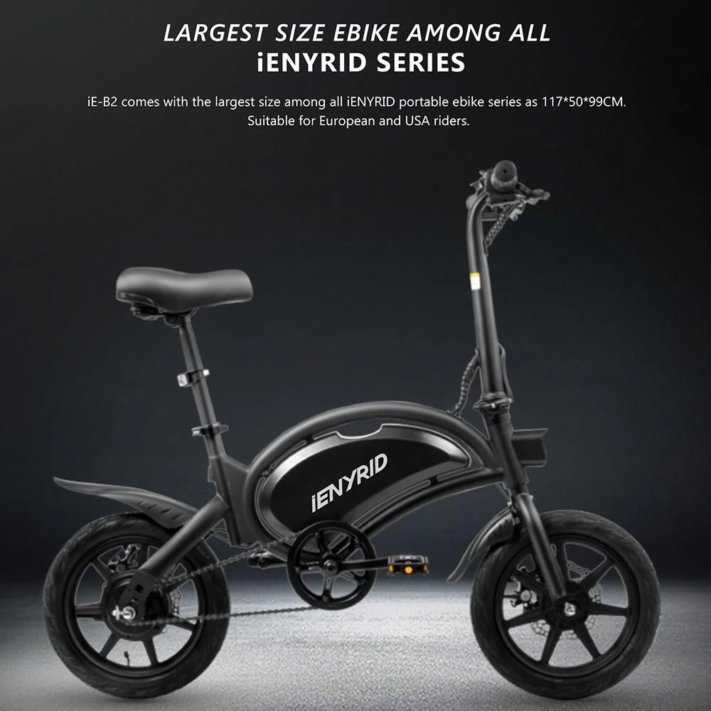 IENYRID B2 14 Inch Tire Foldable Electric Bike - 400W Motor & 48V 7.5Ah Battery