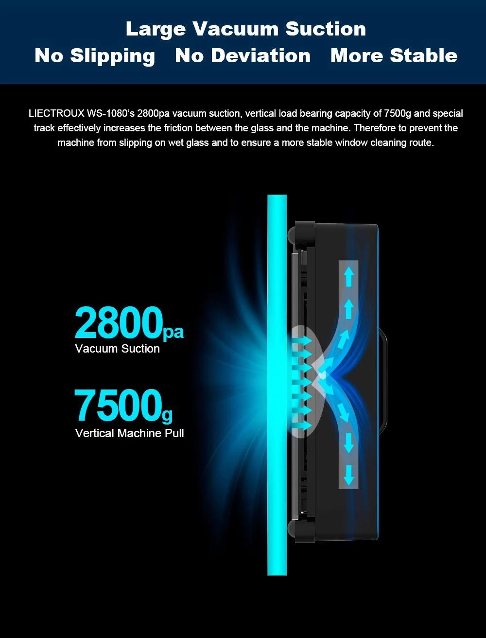 Liectroux WS1080 2800pa Laser Sensor with App Anti-fall Auto Mop Robot Window Vacuum Cleaner EU Version