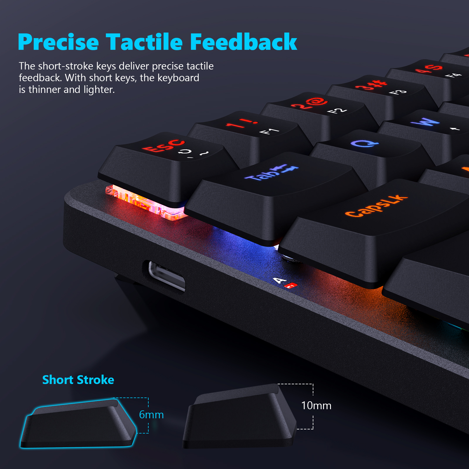 short stroke mechanical keyboard