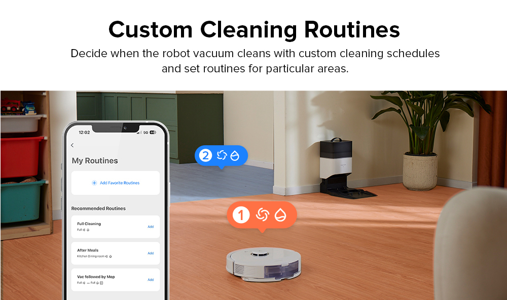 Roborock Q8 Max+ Robot Vacuum and Mop with Self-Emptying, Obstacle  Avoidance, LiDAR Navigation, 5500Pa Suction Power, and App Control(Black) 