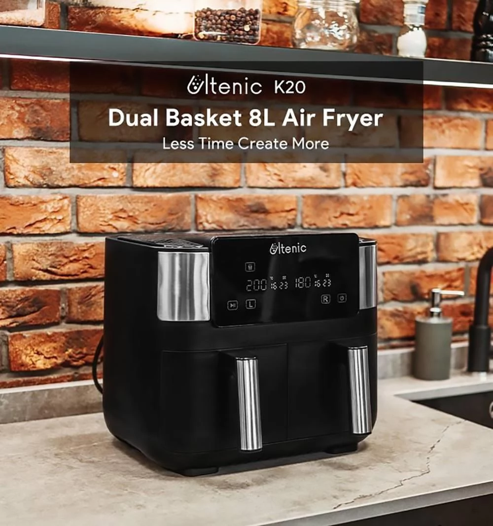 Ultenic K20 Dual Air Fryer, 6-in-1 Health Air Fryers with 2