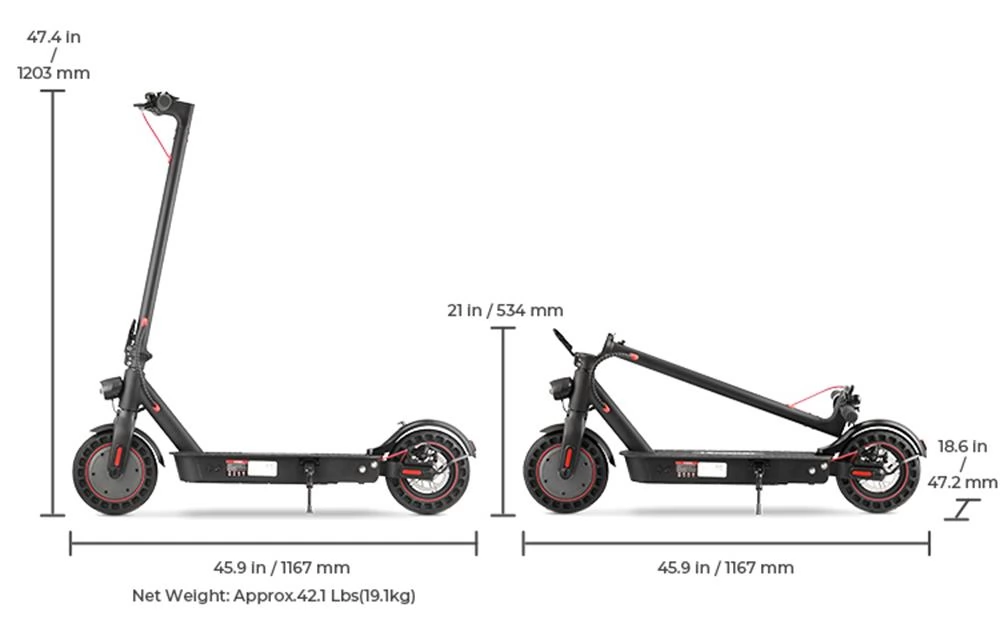 iScooter i9 Max eScooter mit 10 Zoll Reifen & 500W Motor und 10Ah Akku