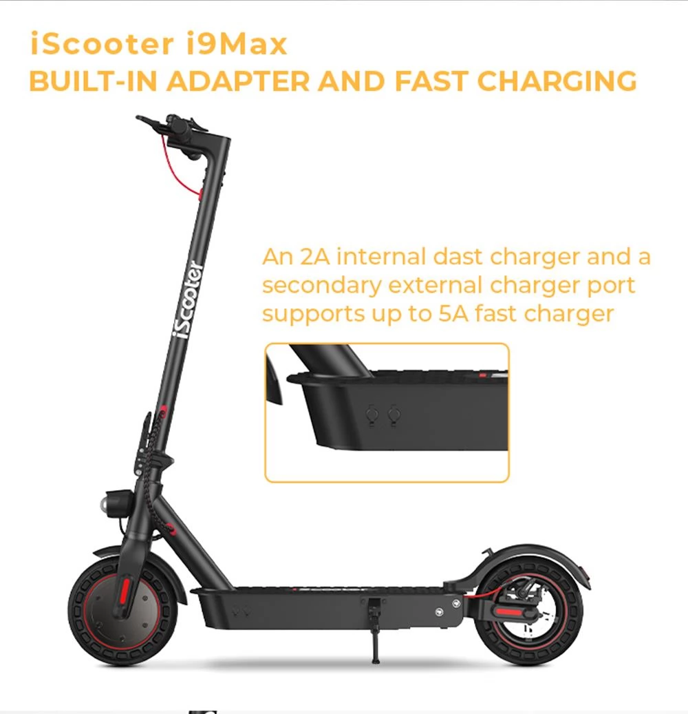 iScooter i9 Max 10 Inch Tires Foldable Electric Scooter - 500W Motor & 10Ah Battery