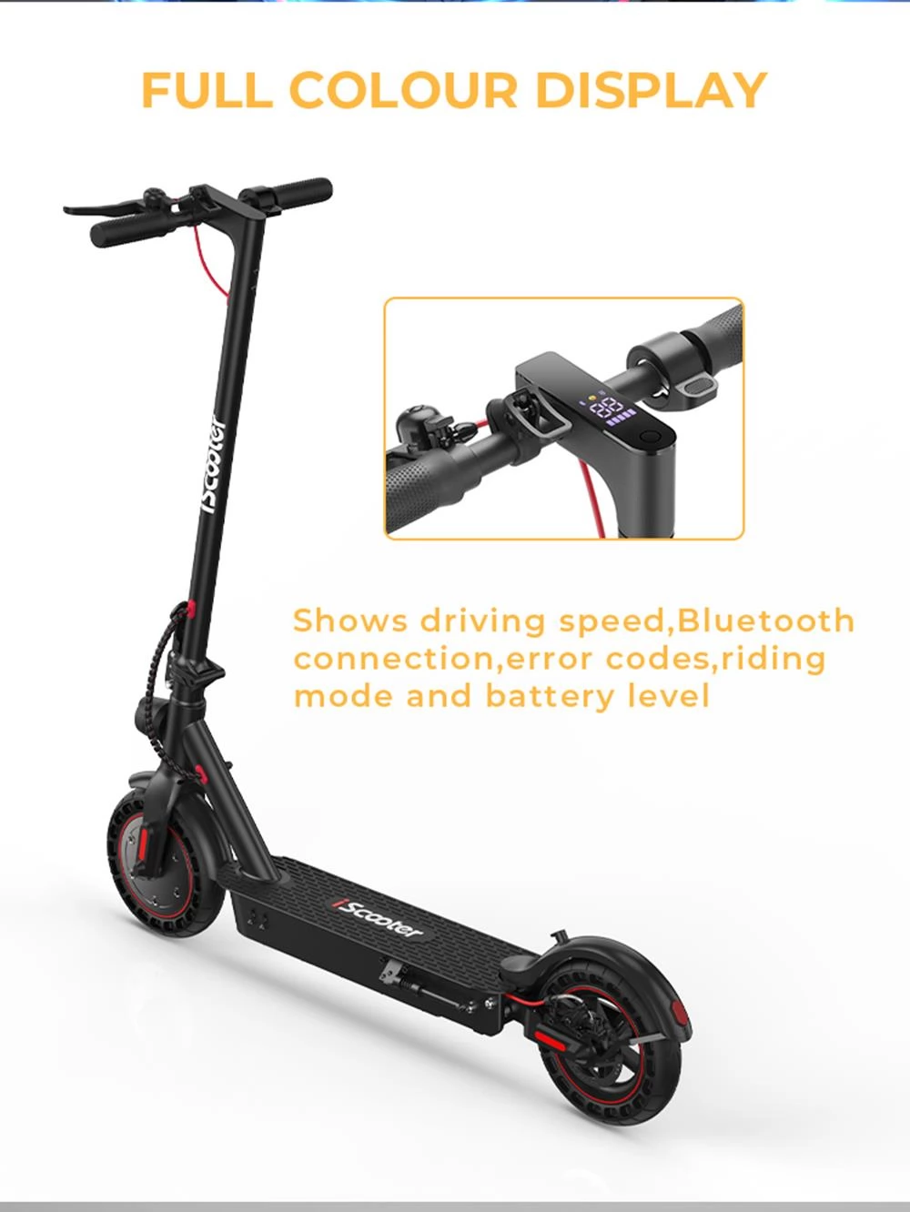 iScooter i9 Max 10 Inch Banden Opvouwbare Elektrische Scooter - 500W Motor & 10Ah Batterij