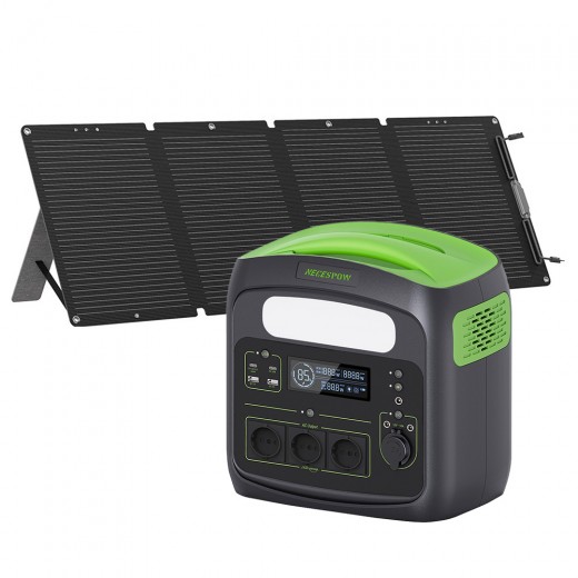 

NECESPOW N1200 1280Wh/1200W Portable Power Station Solar Generator, LiFePo4 Battery, 230V AC Pure Sine Wave