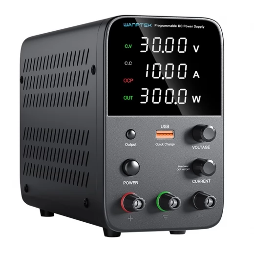 Wanptek WPS3010 Programmeerbare Gereguleerde DC-voeding, 30V10A, Encoder aanpassing, USB snel opladen