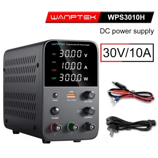 

Wanptek WPS3010 Programmable Regulated DC Power Supply, 30V10A, Encoder Adjustment, USB Fast Charge