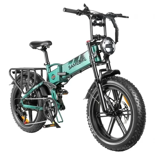 

SAMEBIKE RS-A02 Foldable Off Road Electric Bike, 20*4 Inch Fat Tire, 48V 17Ah Battery, 1200W Motor - Green