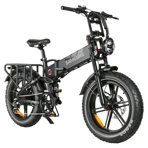 

SAMEBIKE RS-A02 Foldable Off Road Electric Bike, 20*4 Inch Fat Tire, 48V 17Ah Battery, 1200W Motor - Black
