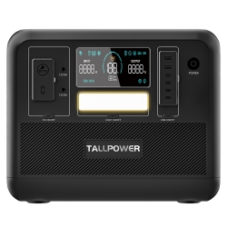 TALLPOWER V2000 Portable Power Station, 1536Wh LiFePo4 Solar Generator, 2000W AC Output