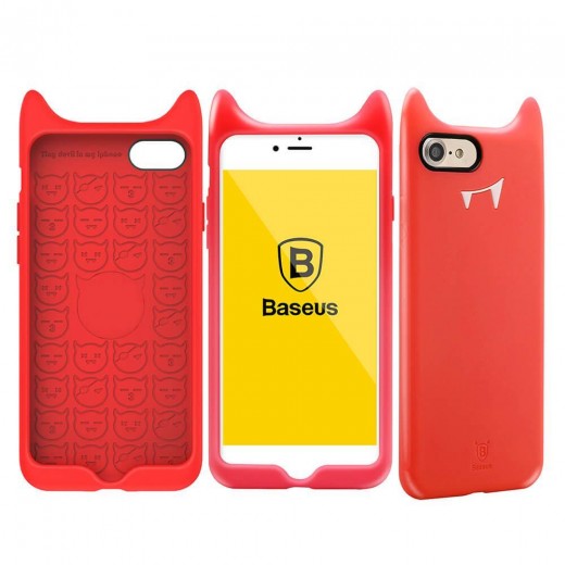 

Baseus Little Devil Case Silicone Back Cover Fashion Soft Protective Case For iPhone 7 - Red