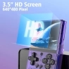 R35 Plus Handheld Game Console, 3.5 Inch 640*480 IPS Screen, Linux System, 128GB TF Card - Purple