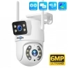 Hiseeu 4K 6MP Outdoor WiFi Camera, Dual Lens, Double Screen, 2-way Audio, Color Night Vision, Auto Tracking