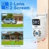 Hiseeu 4K 6MP Outdoor WiFi Camera, Dual Lens, Double Screen, 2-way Audio, Color Night Vision, Auto Tracking