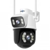 Hiseeu WS318B 4K 6MP Outdoor WiFi Camera, Dual Lens, Double Screen, 2-way Audio, Color Night Vision - Black