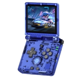 ANBERNIC RG35XXSP Flip draagbare gameconsole, 3,5-inch IPS-scherm, geen games vooraf geïnstalleerd - Transparant blauw