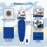 FunWater SUPFW30D Stand Up Paddle Board 335*82*15cm - Blau