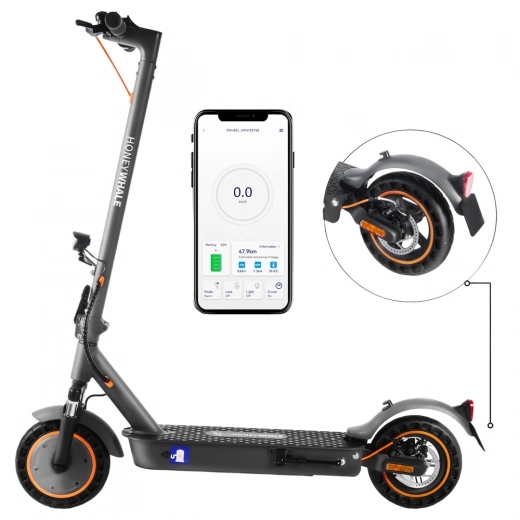 

E-scooter HONEYWHALE E9 MAX with Road Approval (ABE), 500W 36V 10Ah(360Wh) 40KM 20km/h, APP Control,10" Tires, Dual Suspension