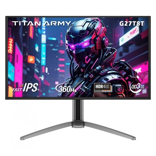 

TITAN ARMY G27T8T Flat 26.5 Inches 16:9 QD OLED QHD 360Hz 2K Gaming Monitor, HDR 400, 0.03ms GTG