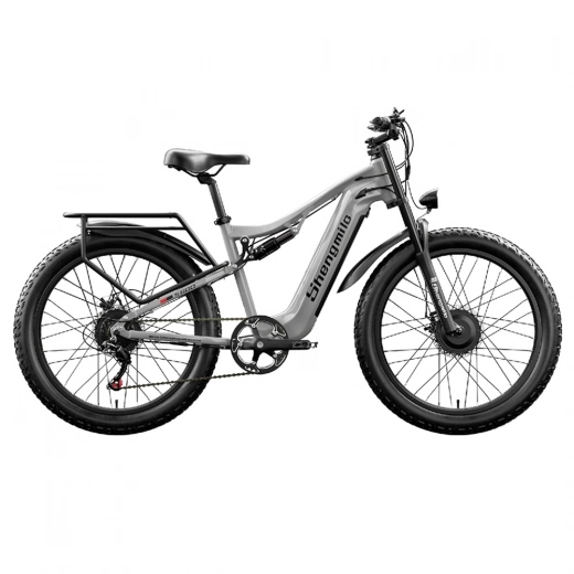 

Shengmilo S600 MTB Electric Bike, 1000W*2 Motor 48V 17.5AH(840Wh) 90KM 2*80N.m Torque 26*3.0" Tires 7 Speed 40° Slope Up Hill