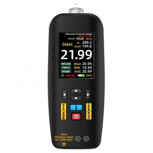 

BSIDE T7 Ultrasonic Thickness Gauge, 0.01-300mm Measuring Range, 2.8inch TFT Color Screen, with Flashlight Function - Black