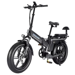 TESWAY X7 Foldable Electric Bike,750W 48V 25Ah 45km/h 130KM 85N.m Shimano 7 Speed 20" Fat Tires, Hydraulic Rear Suspension-Black